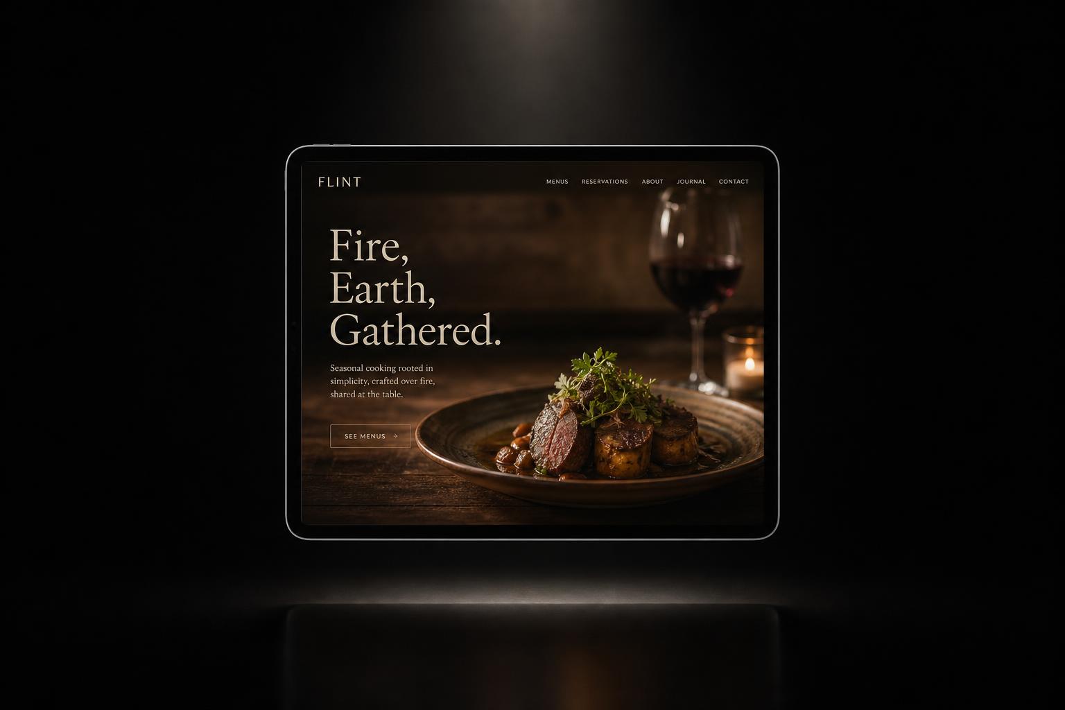 Flint — Restaurant website by PrimedWeb